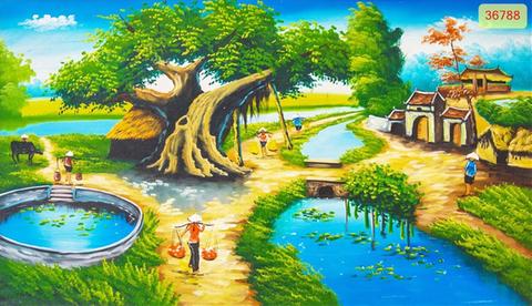 Hình ảnh Tranh dán tường đồng quê 3D khổ lớn 16